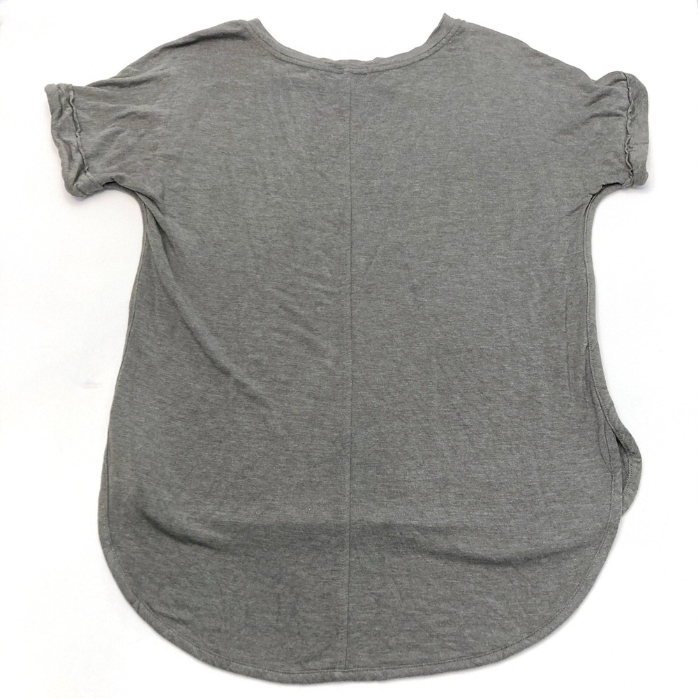 matty m Tee Shirt Gray Rolled Short Sleeve Womens M Rayon Spandex Soft Highlow - Picture 2 of 6